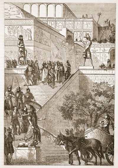 Het Paleis van Kouyunjik, gerestaureerd door Austen Henry Layard