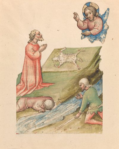 Gideon en het Vlies, met de Selectie van Gideons Leger door Austrian 15th Century