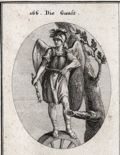 Allegorie van gunst afgeleid van deugd door Austrian School