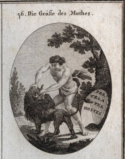 Allegorie van de grootheid van moed (detail) door Austrian School