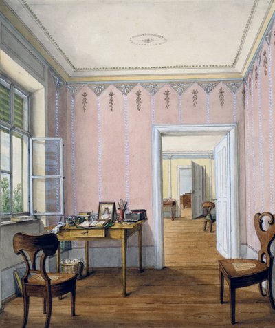 Biedermeier stijl interieur, circa 1840, Oostenrijk door Austrian School