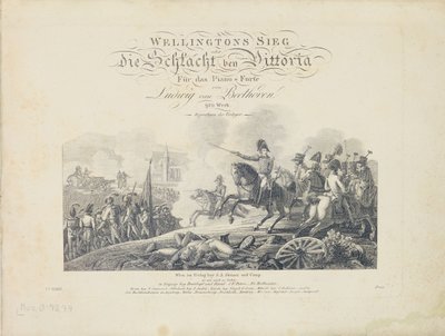 Titelpagina van Wellingtons Victory, Op. 91, gepubliceerd door S.A. Steiner & Comp., Wenen door Austrian School