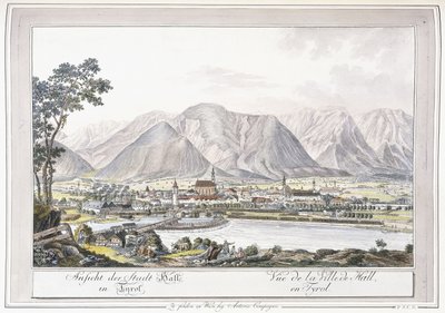 Uitzicht op Hall in Tirol, 1779-1792 door Austrian School