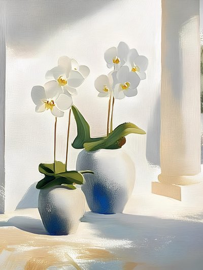 Elegante witte orchideeën door Avanesova Elena