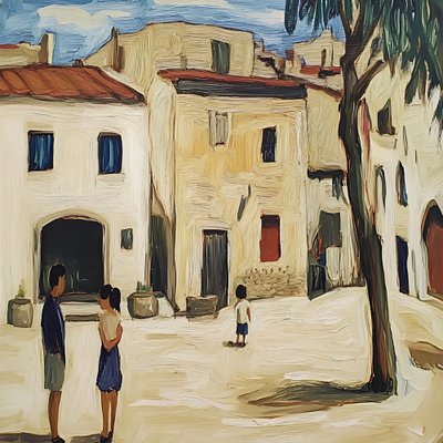 Het leven in een mediterraan dorp door Avanesova Elena