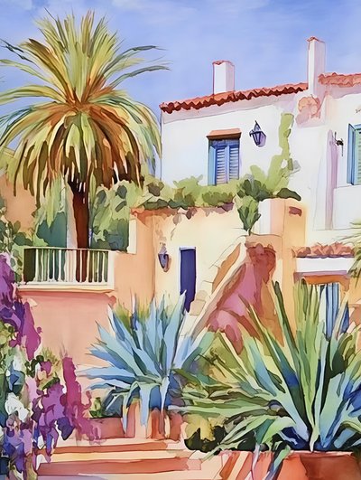 Zonnige mediterrane villa door Avanesova Elena