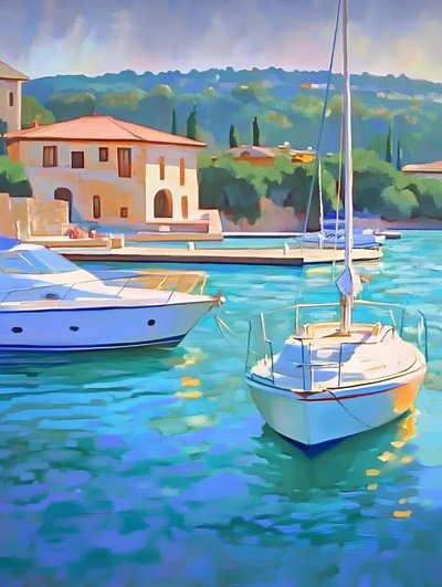 Turquoise Harbor-boten door Avanesova Elena