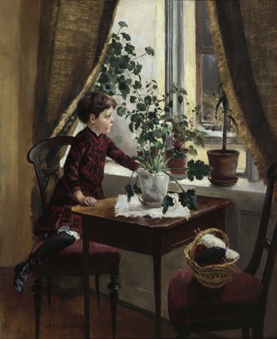 Interieur met kind door Axel Hjalmar Ender