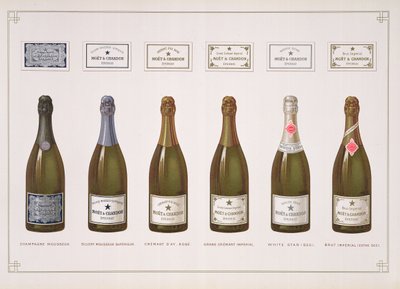 Soorten Champagne en Mousserende wijn, uit La France Vinicole, uitgegeven door Moet & Chandon, Epernay door B. Arnaud