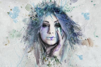 Expressief fantasieportret door Baden Bowen