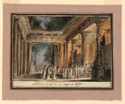 Ontwerp voor het instellen van de wijding van een antieke tempel door Baldassare Cavallotti