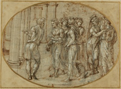 Odysseus en de dochters van Lycomedes door Baldassare Peruzzi