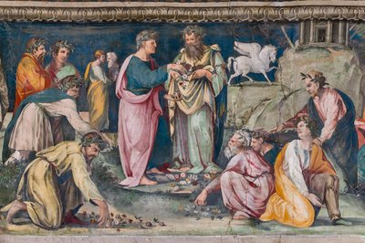 Parnassus, met Pegasus en Dichters door Baldassarre Peruzzi