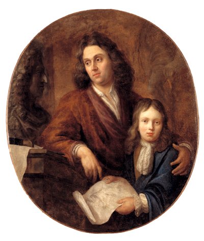 De beeldhouwer Willem Kerrickx en zijn zoon Willem Ignatius door Balthasar Beschey