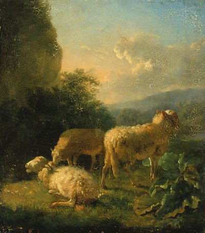 Schapen, eind 18e-begin 19e eeuw door Balthasar Paul Ommeganck
