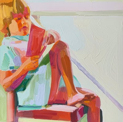 Zonder titel 7, 2021 (olieverf op doek) door Barbara Hoogeweegen