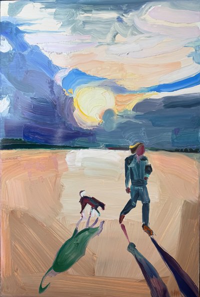vroege wind, 2024, olieverf op paneel door Barbara Hoogeweegen