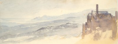 Landschap: Huizen op klif door Barbara Leigh Smith Bodichon