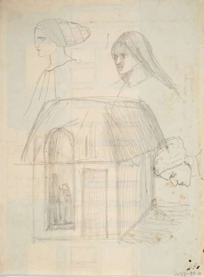 Ongeïdentificeerde architecturale schets door Barbara Leigh Smith Bodichon