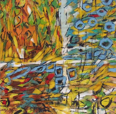Levendig abstract landschap door Barbara Piatti