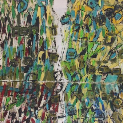 Levendige abstracte penseelstreken door Barbara Piatti