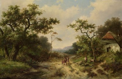 Plattelandslandschap door Barend Cornelis Koekkoek