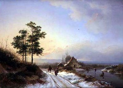 Winterlandschap door Barend Cornelis Koekkoek