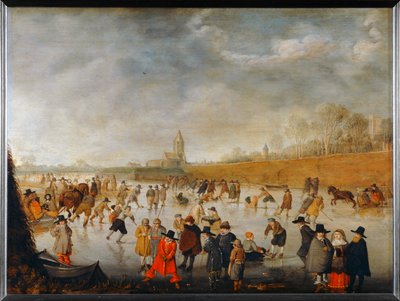 Schaatsen in Kampen - Schaatsen in Kampen ... door Barent Avercamp