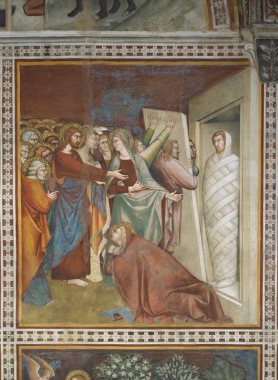 Scène uit het Nieuwe Testament: Opstanding van Lazarus door Barna da Siena