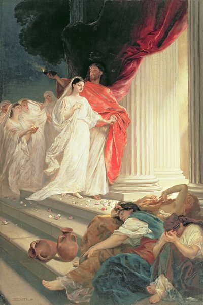 Parabel van de Wijze en Dwaze Maagden door Baron Ernest Friedrich von Liphart