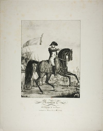 Napoleon vergezeld door zijn goede mannen, terugkerend naar Frankrijk op 1 maart 1815 door Baron François Pascal Simon Gérard