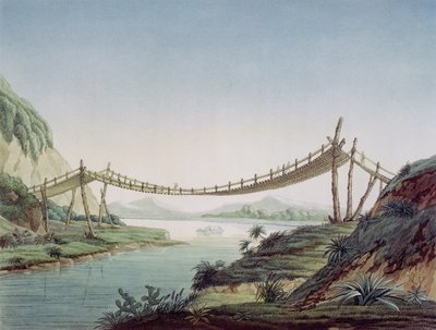 Touwbrug bij Penipe, over de Chambo-rivier, Mexico, 1810 door Baron Friedrich Alexander von Humboldt