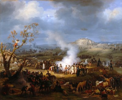 Napoleons bivak aan de vooravond van Austerlitz, 1 december 1805 door Baron Lejeune Louis François