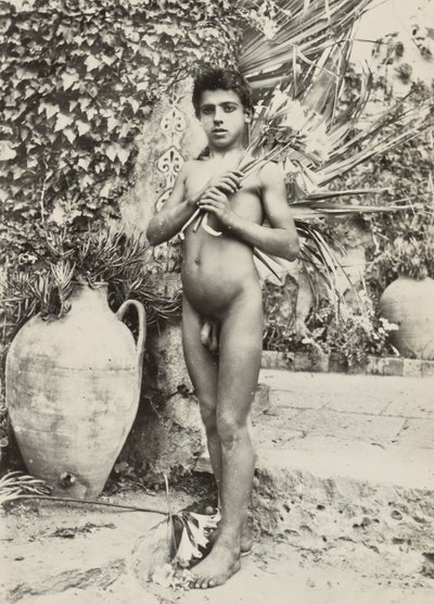[Jongen in tuin] door Baron Wilhelm von Gloeden