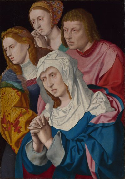 De Maagd, heiligen en een heilige vrouw door Bartholomaeus Bruyn the Elder