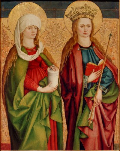 Heilige Maria Magdalena en Ursula door Bartholomäus Zeitblom