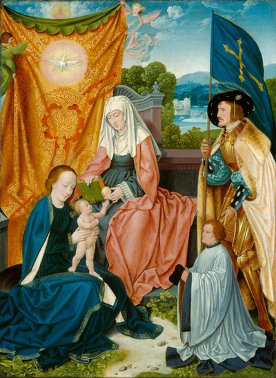 Maagd en kind met Sint Anna, Sint Gereon en een schenker, ca. 1520 (olieverf op paneel) door Bartholomaeus the Elder Bruyn