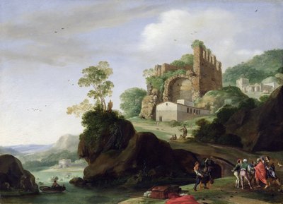 St. Peter en St. John in een landschap met ruïnes door Bartholomeus Breenbergh