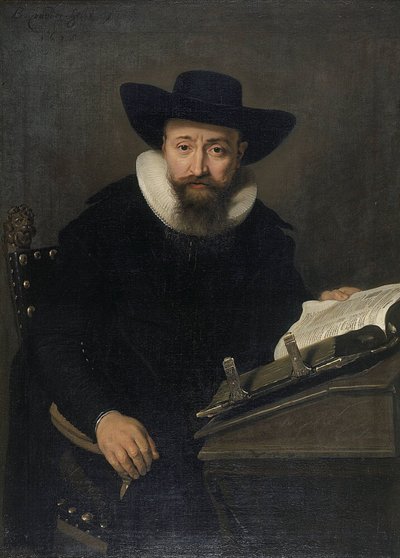 Portret van een onbekende man, waarschijnlijk een protestantse predikant door Bartholomeus van der Helst