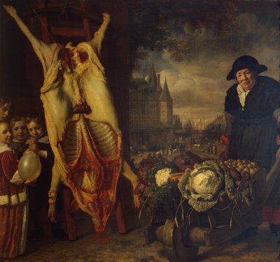 The Nieuwmarkt in Amsterdam door Bartholomeus van der Helst