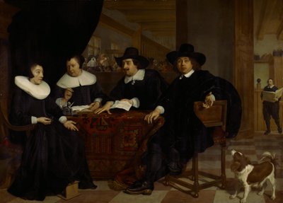Twee regenten en twee regentessen van het Spinhuis door Bartholomeus van der Helst