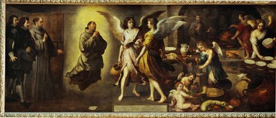 La cuisine des Anges - de keuken van de engelen. Een van ... door Bartolome Esteban (school of) Murillo