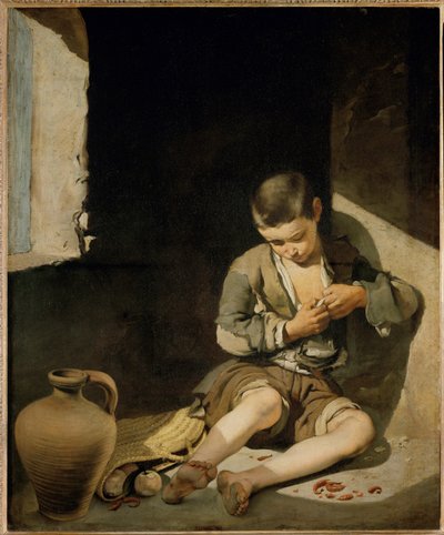 De jonge bedelaar ... door Bartolome Esteban (school of) Murillo