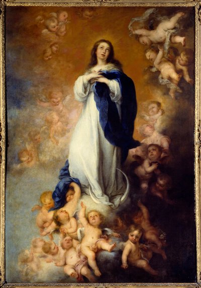 Onbevlekte Ontvangenis. Schilderij door Bartolome Murillo (1618-1682) Ec. Esp door Bartolomé Esteban Murillo
