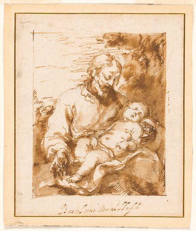 Sint Jozef en het slapende Christuskind door Bartolomé Esteban Murillo