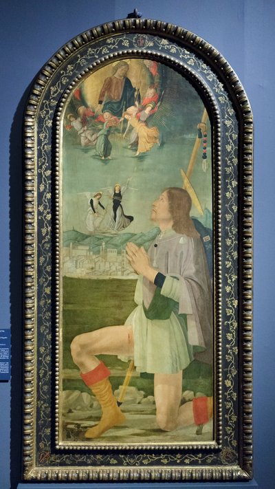 Sint Rochus verjaagt de pest uit Arezzo, c.1479-80 door Bartolomeo (attr. to) Della Gatta