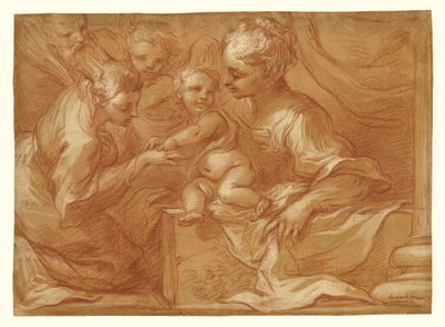 Mystiek Huwelijk van de Heilige Catharina door Bartolomeo Biscaino