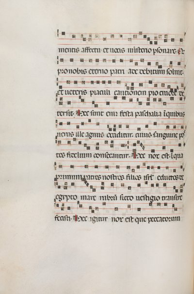Missale: Fol. 154v: Muziek voor Exultet, 1469 door Bartolomeo Caporali
