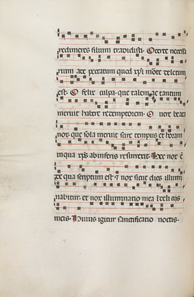 Missaal: Fol. 155v: Muziek voor Exultet door Bartolomeo Caporali