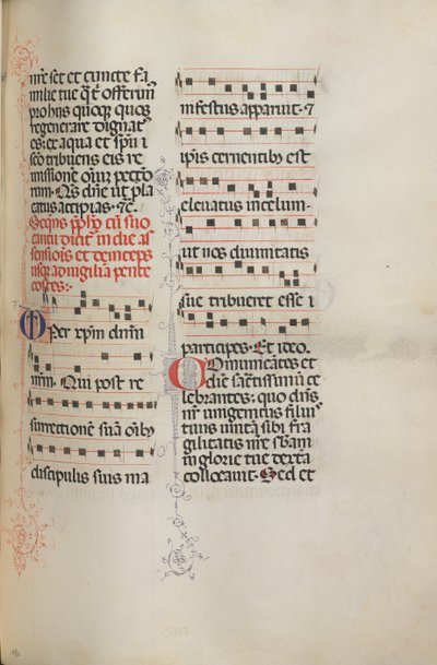 Missale: Fol. 180: Muziek voor verschillende gewone gebeden, 1469 door Bartolomeo Caporali